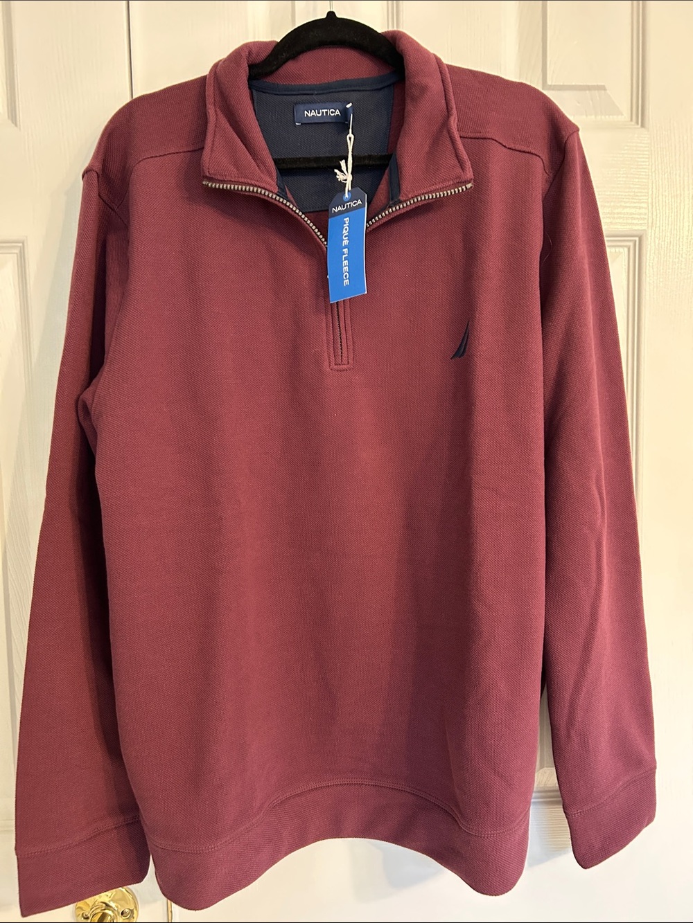 NWT NAUTICA Pique Fleece Zip Men’s Shirt